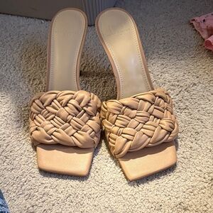 Marc Fisher Leather Draya Heel Sandals  - 7.5